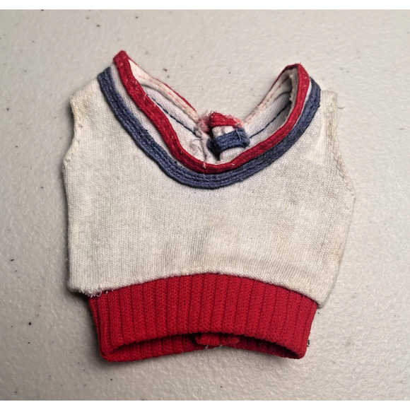 Vintage Barbie Ken Jacket and Vest Tank Tops Lot of 2 Red White Blue 1970s FLAW - Picture 7 of 9